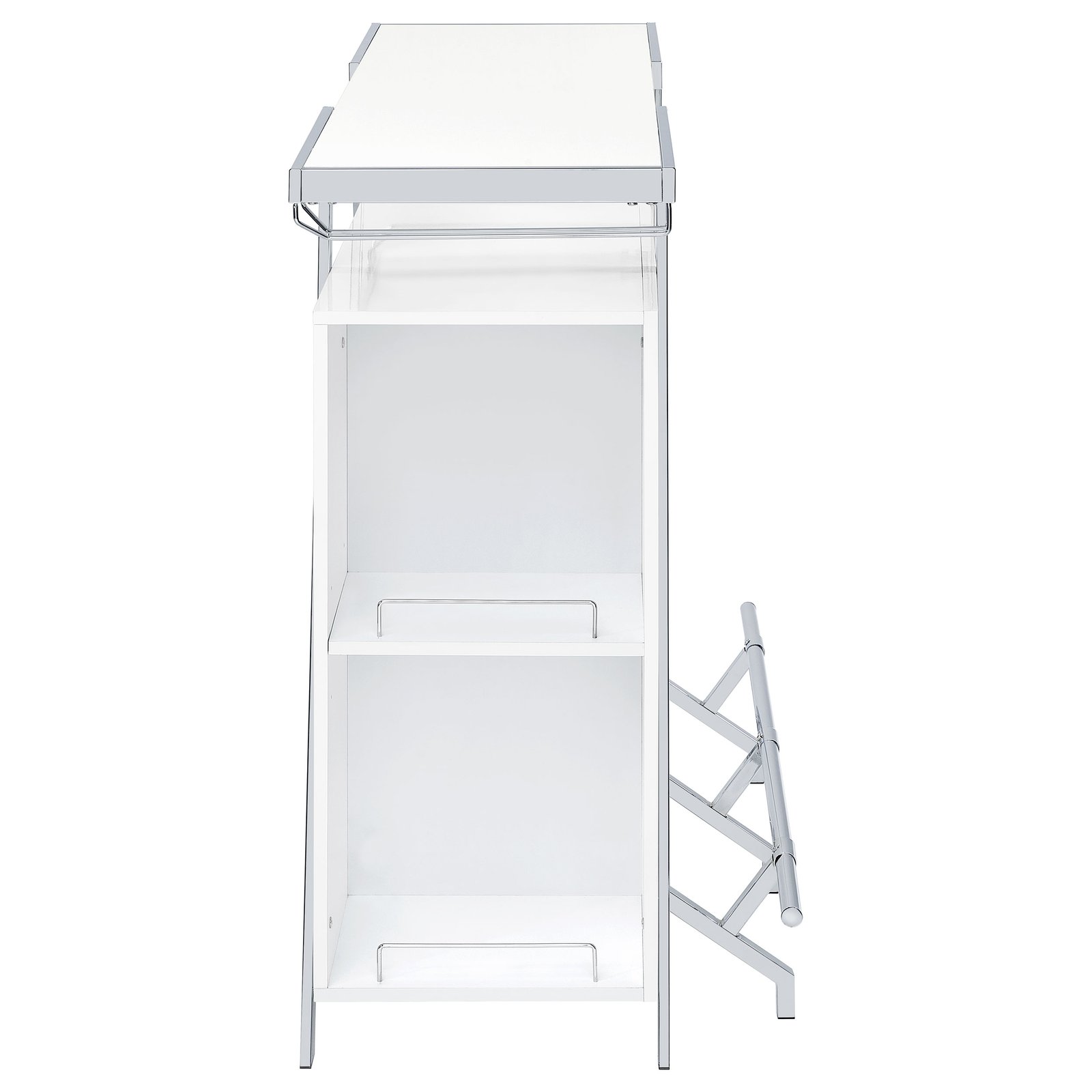 Araceli Freestanding LED Home Bar Cabinet White High Gloss - Image 19