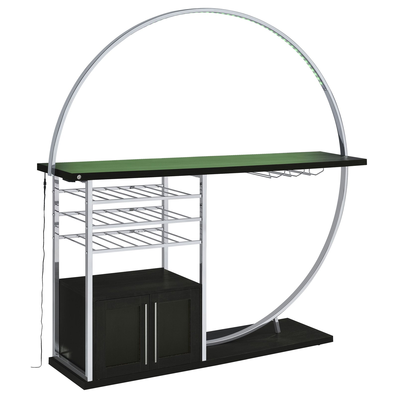 Risley 2-door Circular LED Wine Cabinet Dark Charcoal - Image 8