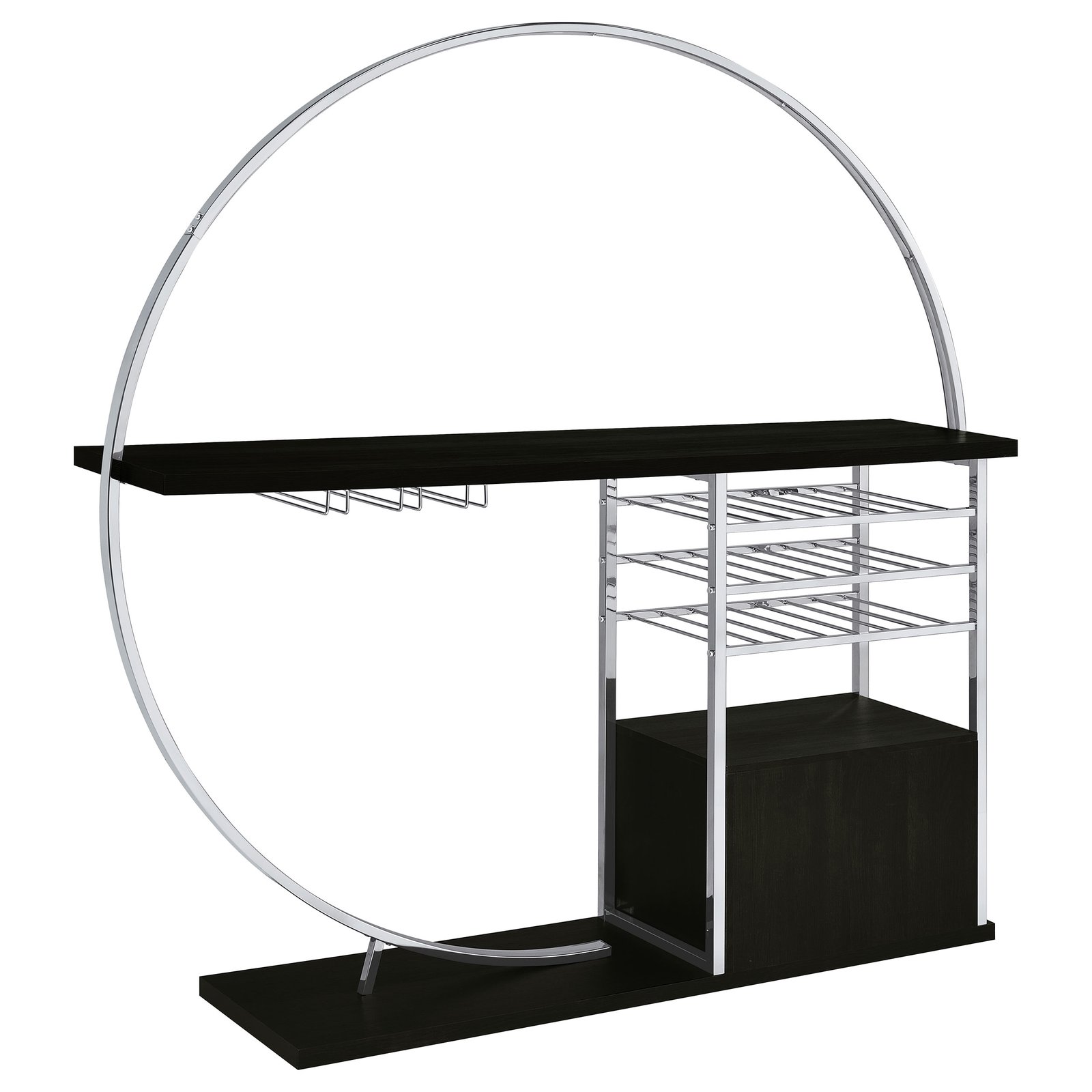 Risley 2-door Circular LED Wine Cabinet Dark Charcoal - Image 14