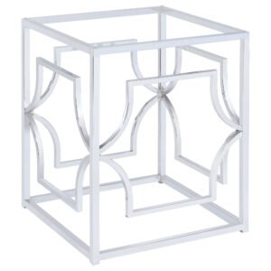 Starlight Square Metal Dining Table Base Chrome