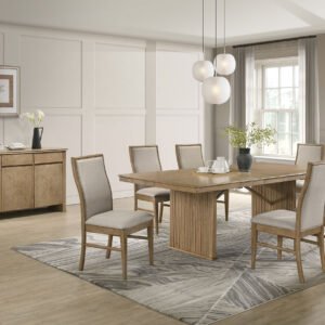 Adina 8-piece Extension Dining Set Distressed Light Brown