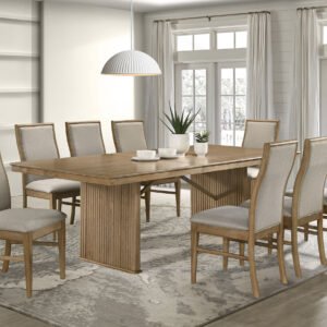 Adina 9-piece Extension Dining Set Distressed Light Brown