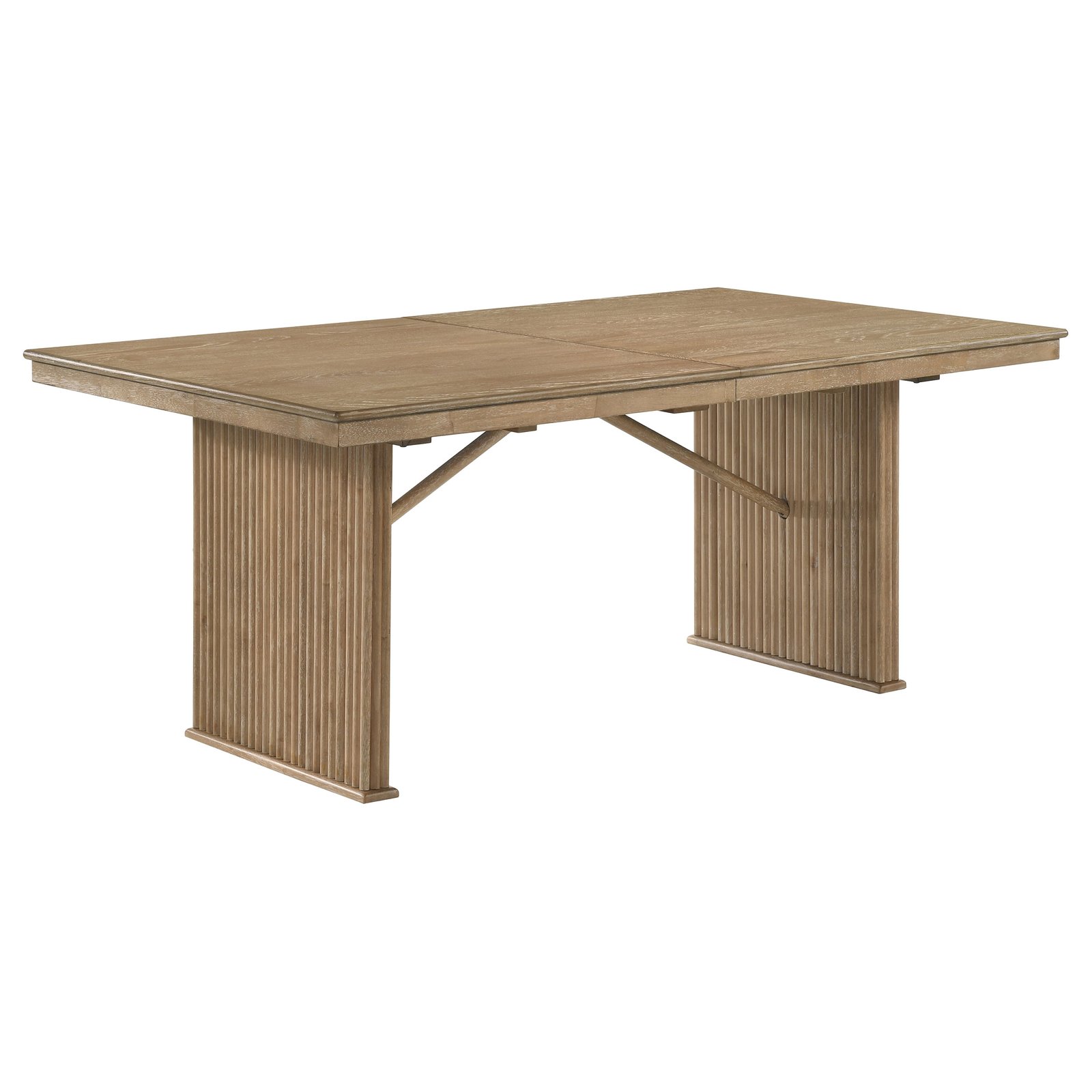 Adina 89-inch Extension Dining Table Distressed Light Brown - Image 3