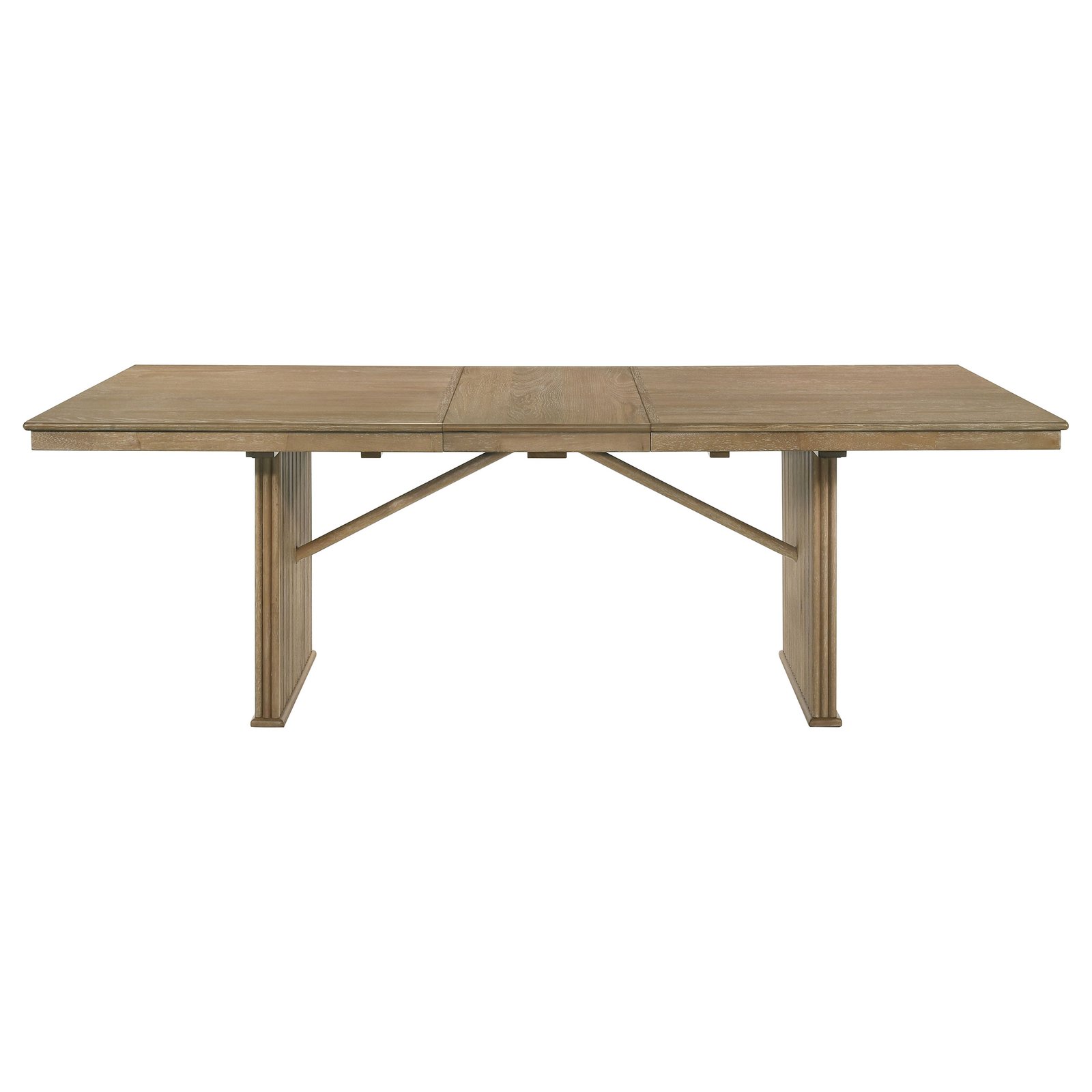 Adina 89-inch Extension Dining Table Distressed Light Brown - Image 4