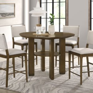 Ottowa 5-piece Round Counter Height Dining Room Set Brown