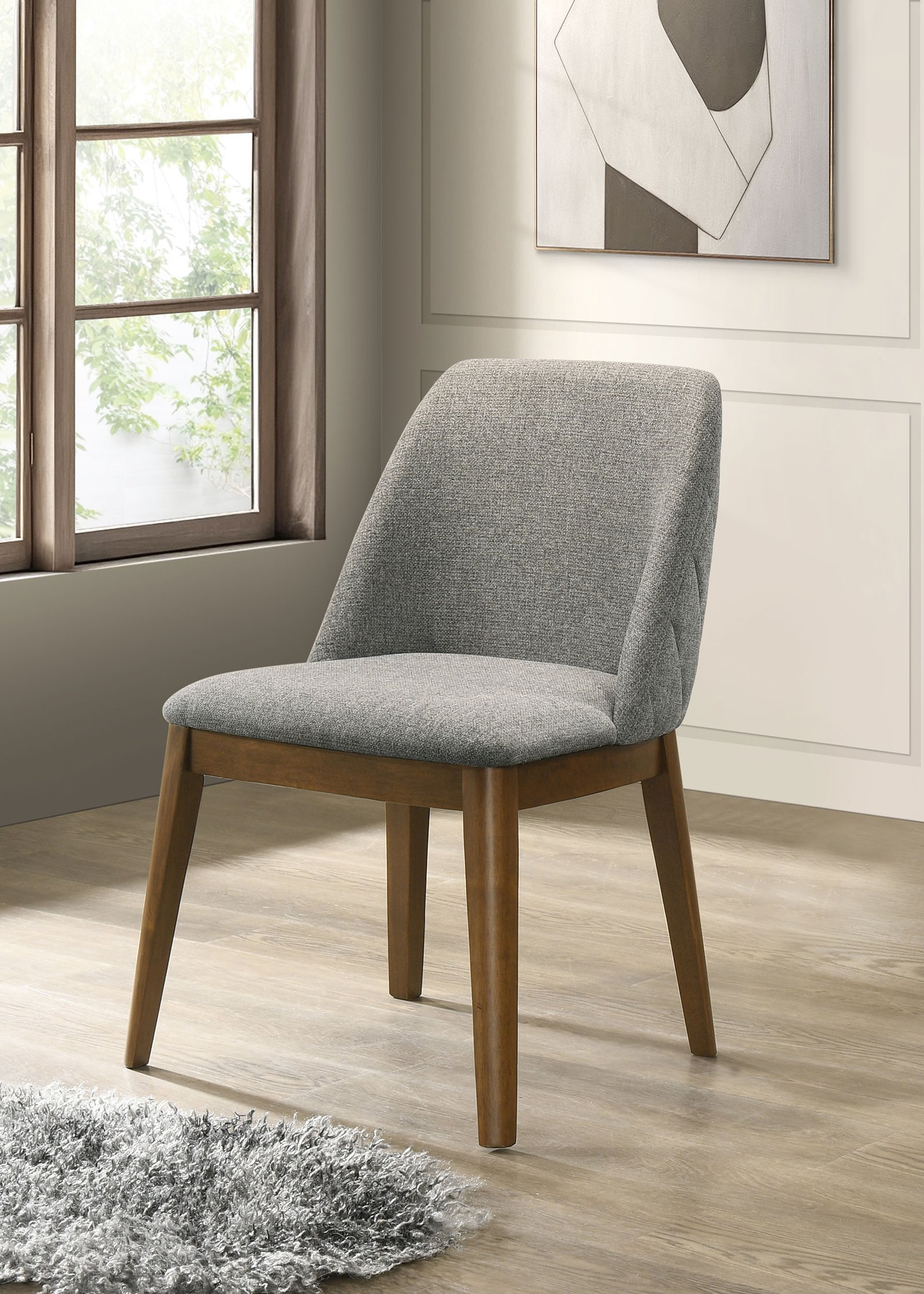 Franklin Upholstered Dining Side Chair Grey (Set of 2) - Image 2