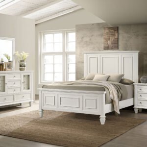 Sandy Beach 4-piece Eastern King Bedroom Set Cream White