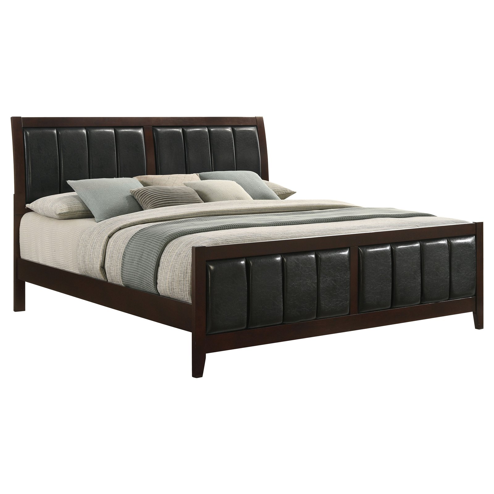 Carlton Wood Eastern King Panel Bed Cappuccino - Image 3
