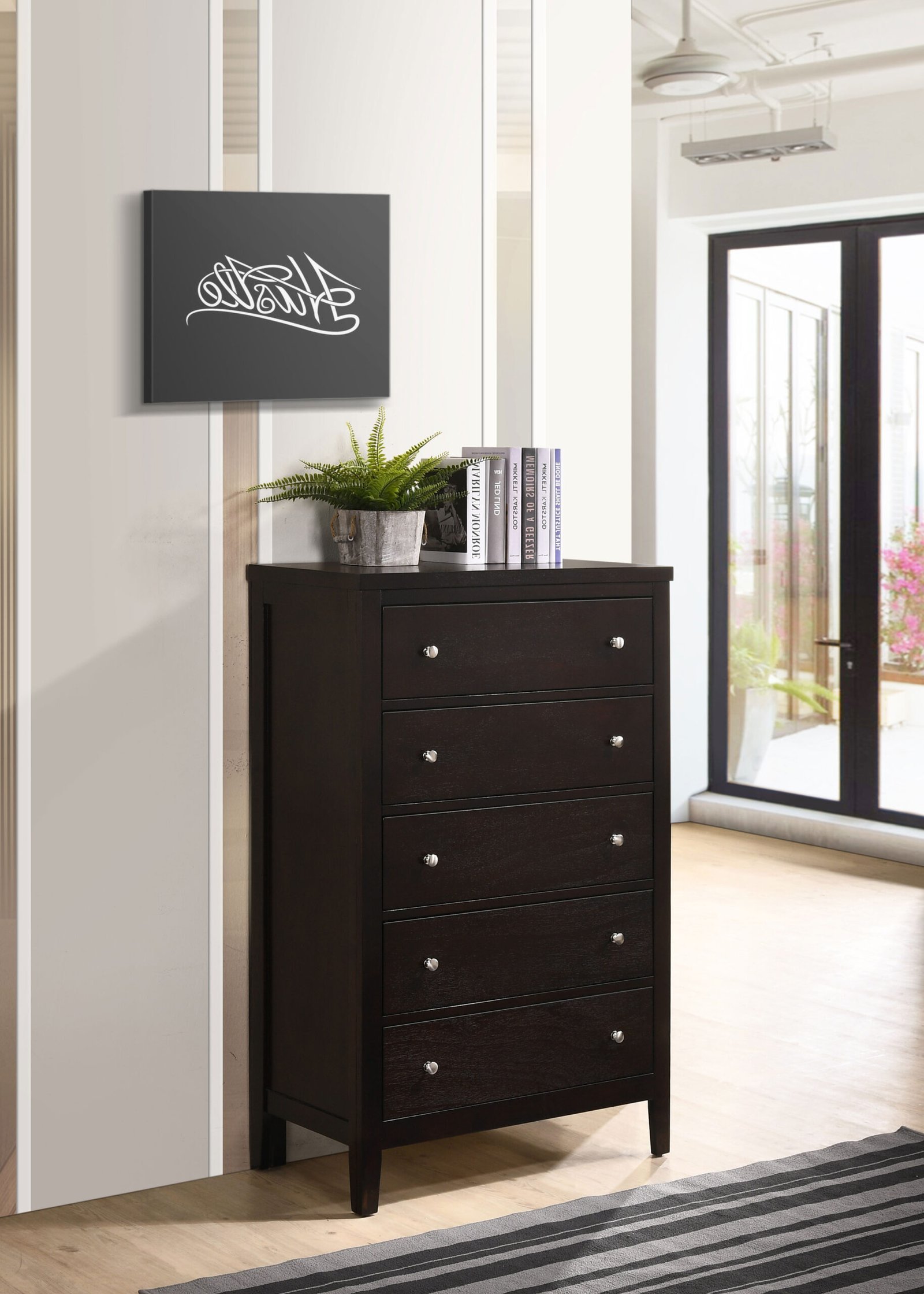 Carlton 5-drawer Bedroom Chest Cappuccino - Image 2