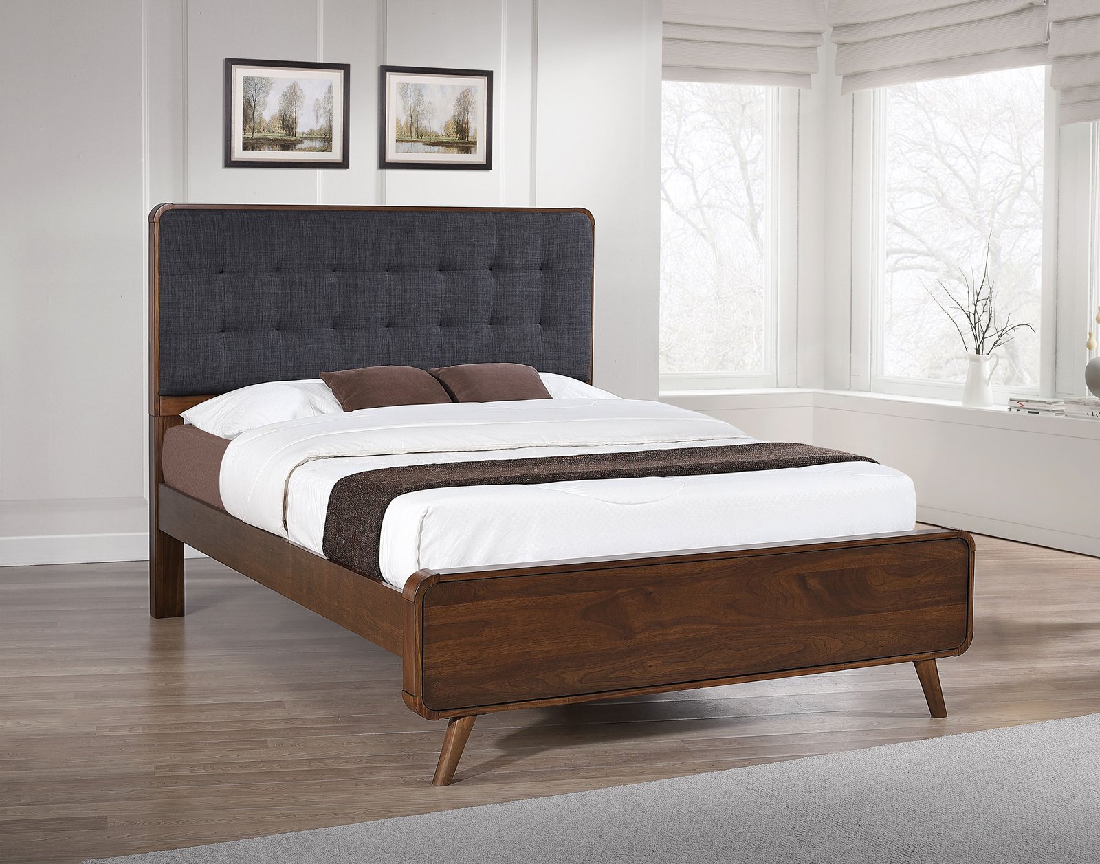 Robyn Wood Queen Platform Bed Dark Walnut - Image 2