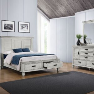 Franco 4-piece Queen Bedroom Set Distressed White