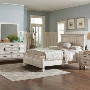 Franco 4-piece Eastern King Bedroom Set Distressed White