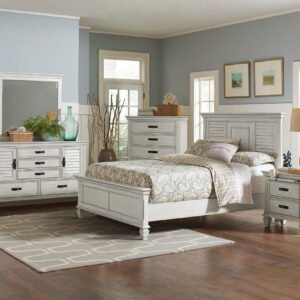 Franco 5-piece Eastern King Bedroom Set Distressed White