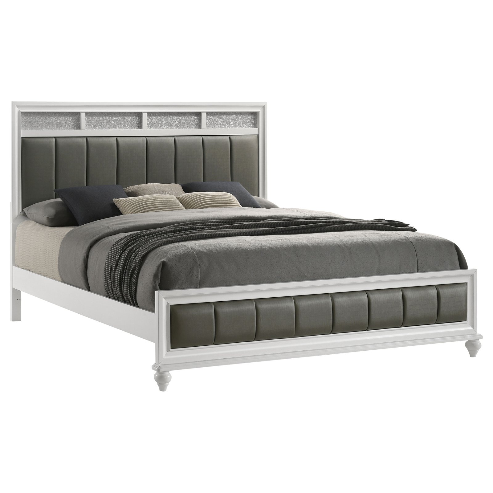 Barzini Wood Eastern King Panel Bed White - Image 3