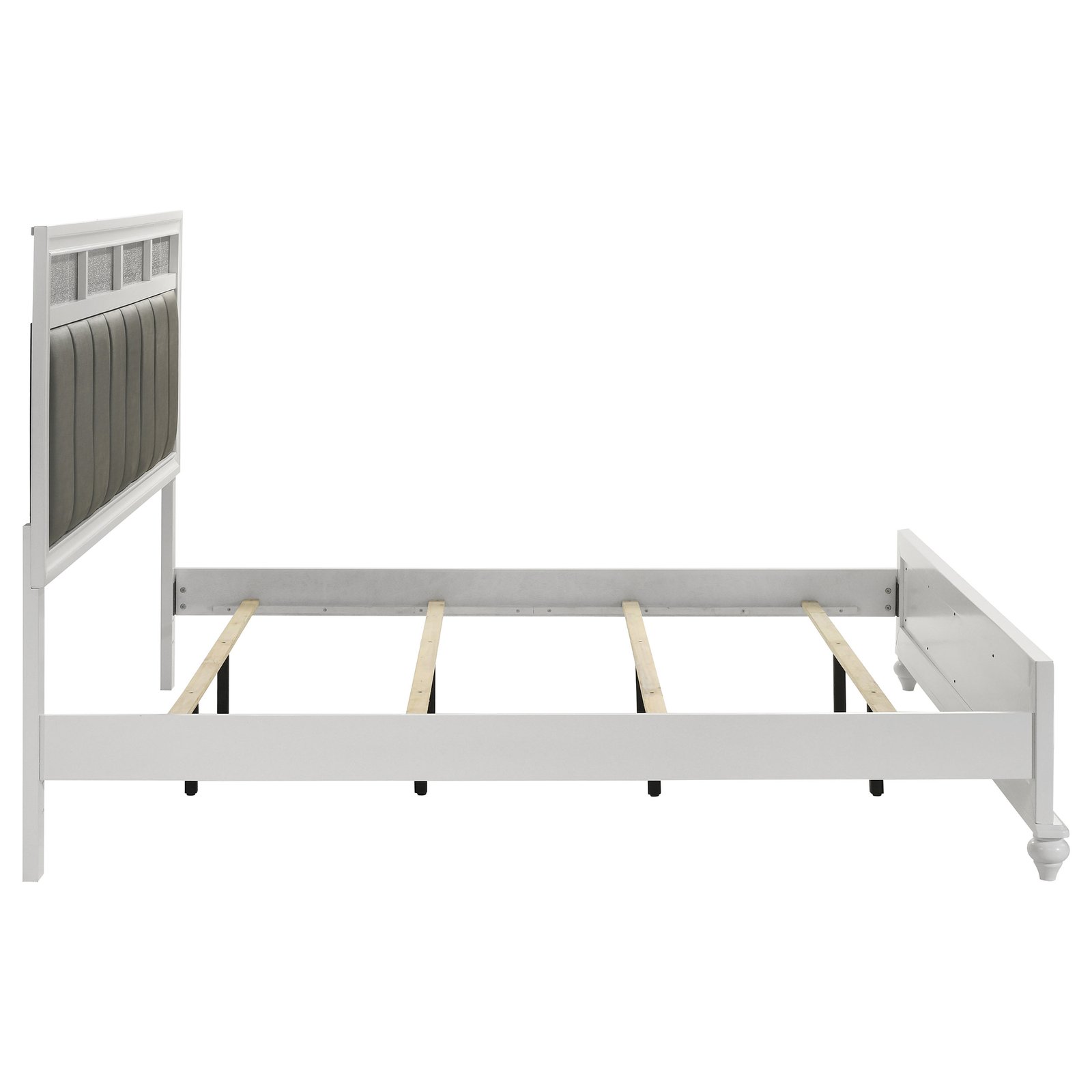 Barzini Wood Eastern King Panel Bed White - Image 6