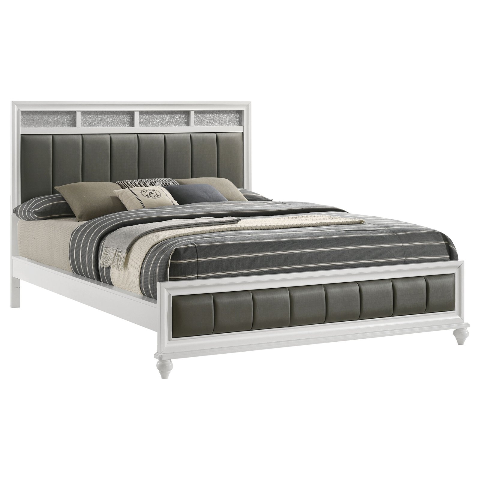 Barzini Wood California King Panel Bed White - Image 3