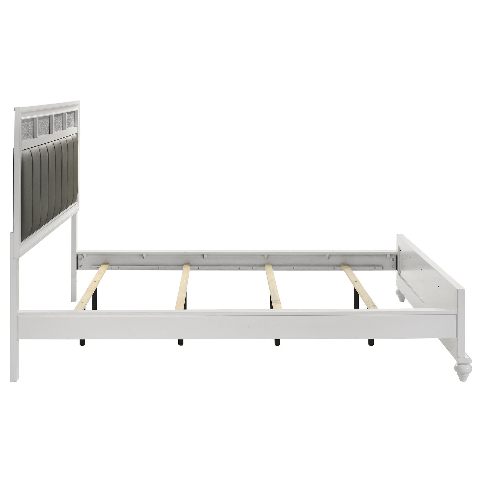 Barzini Wood California King Panel Bed White - Image 6
