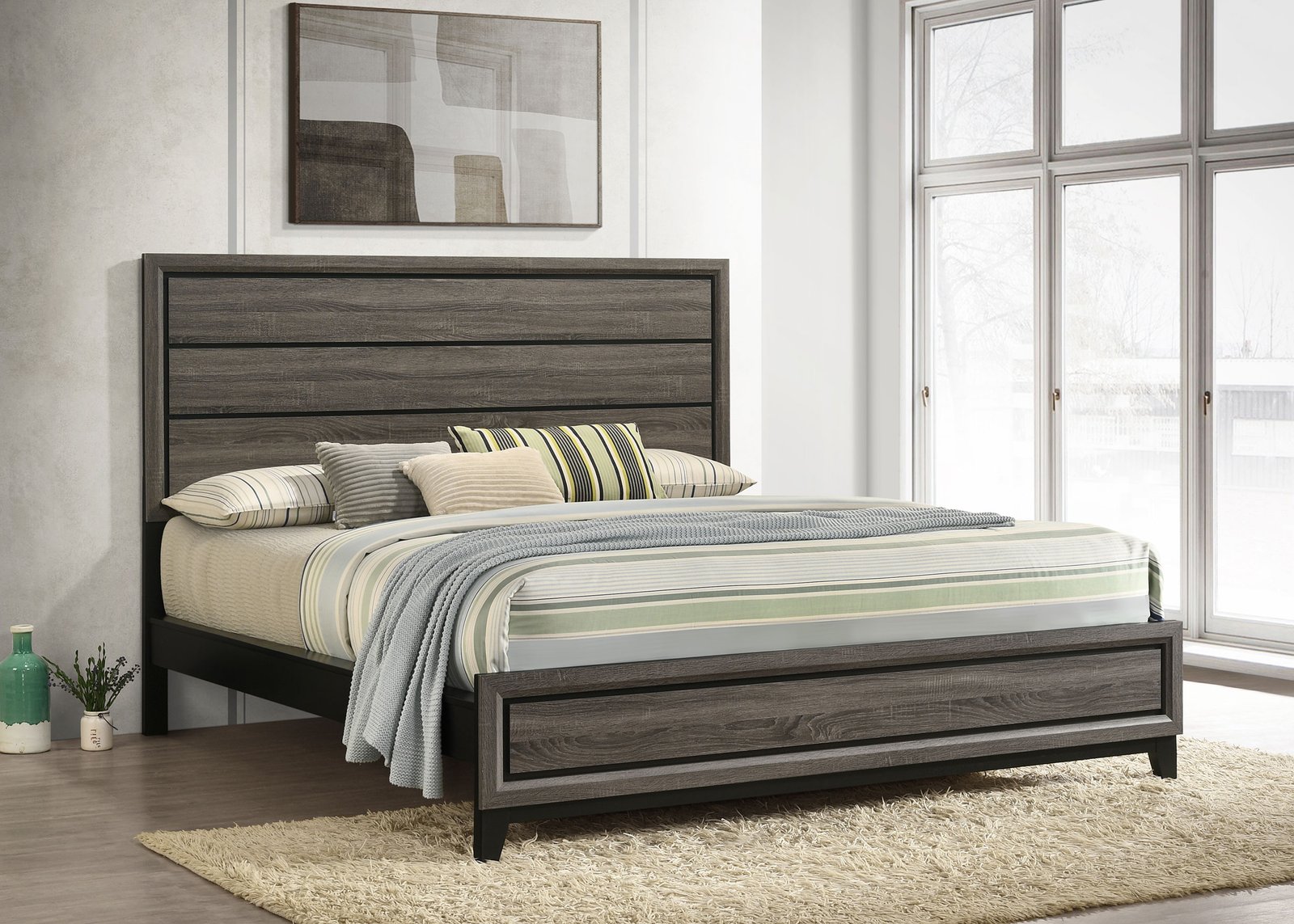 Watson Wood California King Panel Bed Grey Oak - Image 2