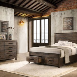 Woodmont 4-piece Queen Bedroom Set Rustic Golden Brown