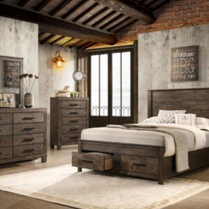Woodmont 5-piece Queen Bedroom Set Rustic Golden Brown