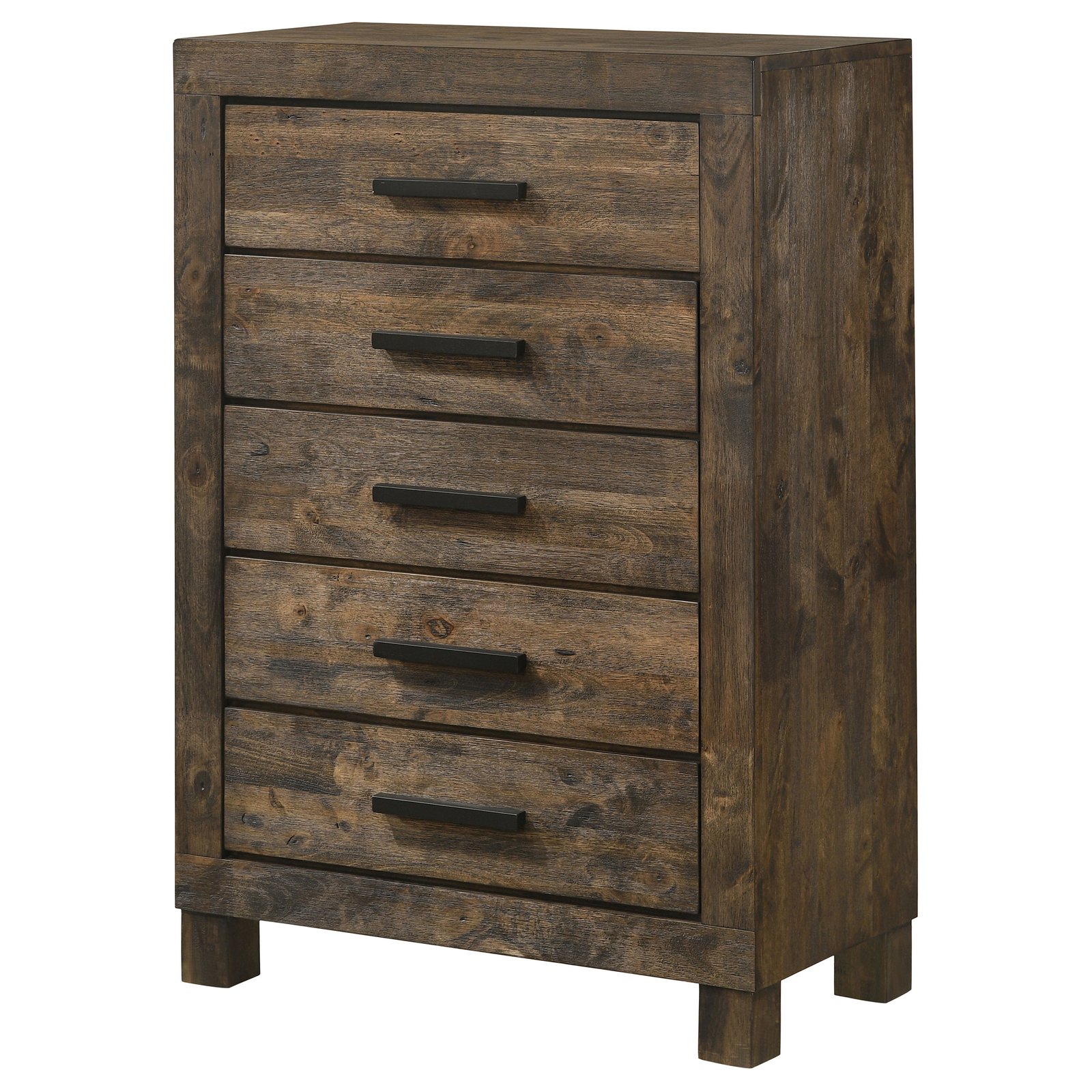 Woodmont 5-drawer Bedroom Chest Rustic Golden Brown - Image 4