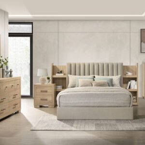 Arielle 5-piece Eastern King Bedroom Set Light Oak