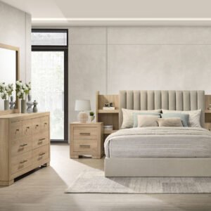 Arielle 4-piece Queen Bedroom Set Light Oak
