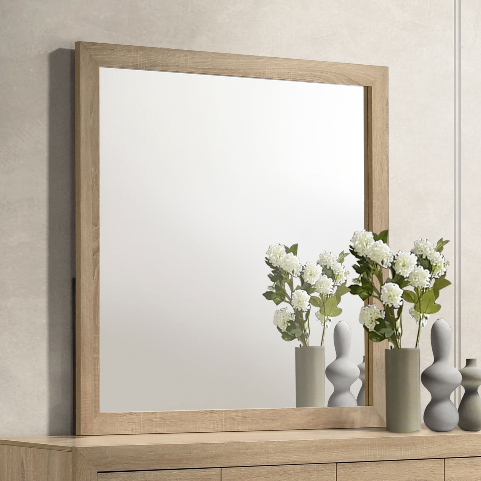 Arielle Dresser Mirror Light Oak - Image 2