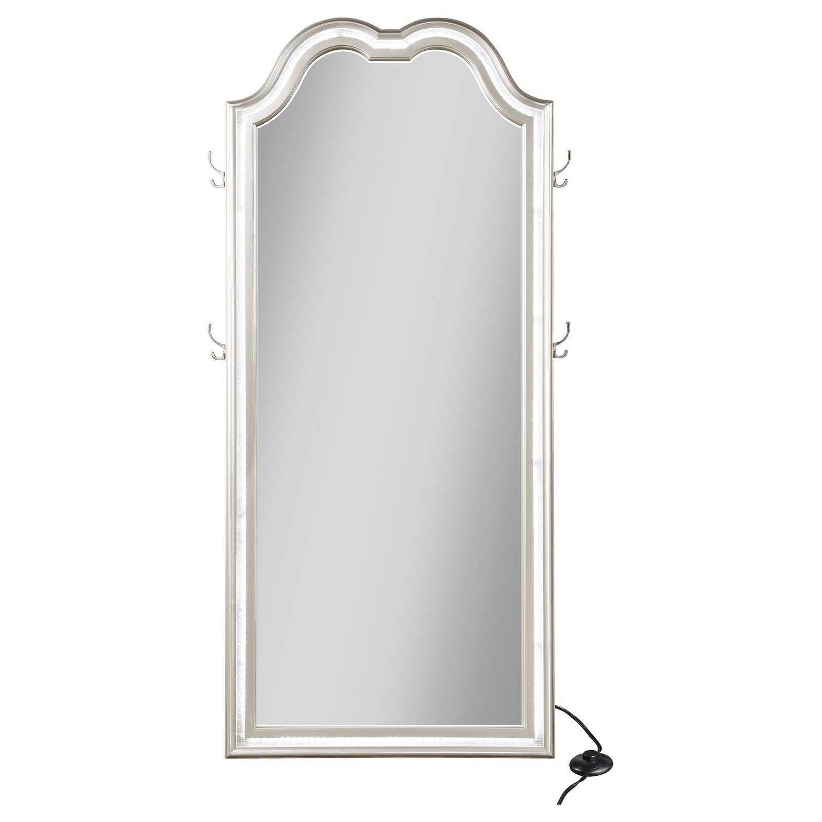 Evangeline Full Length LED Light Floor Mirror Silver Oak - Image 5