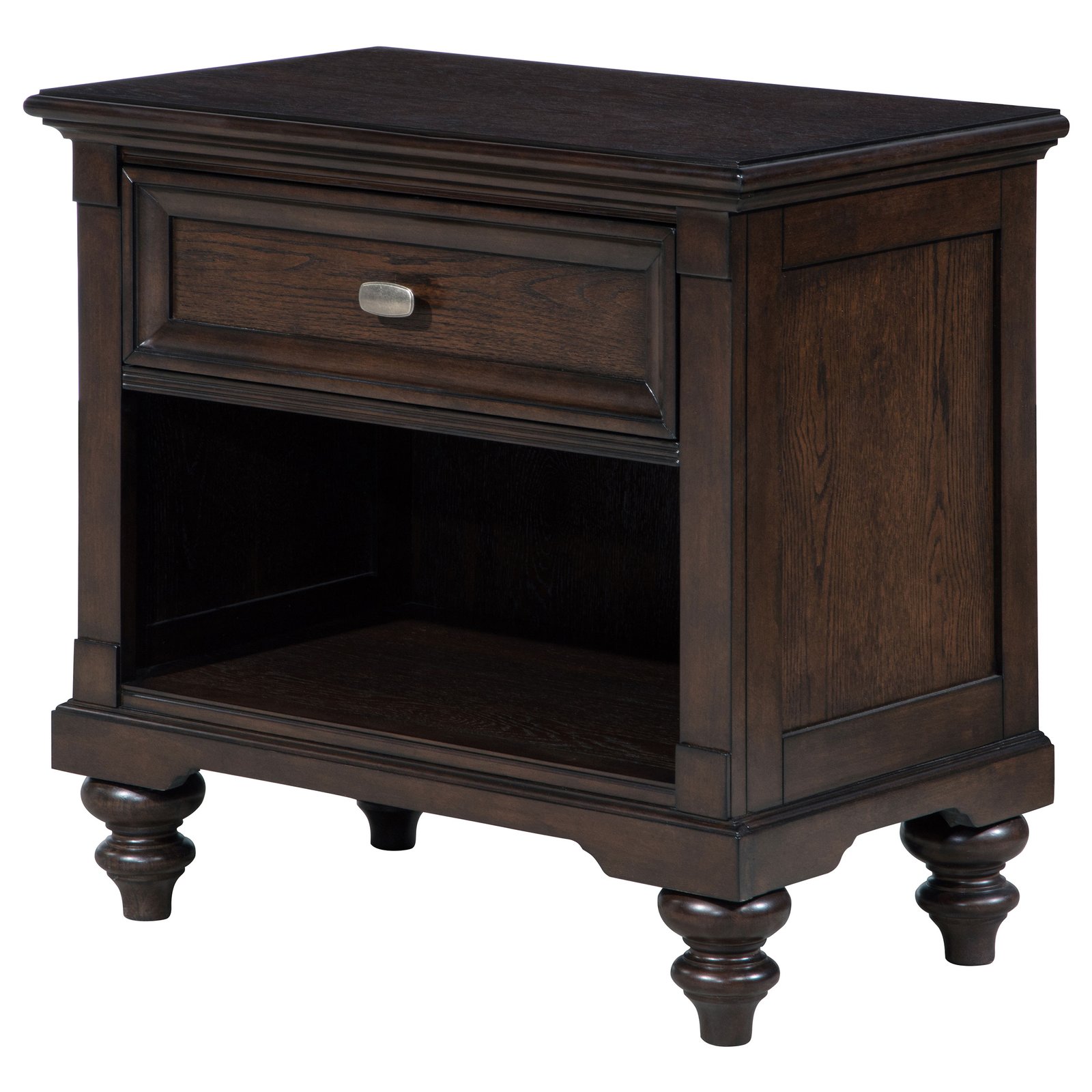 Andover 1-drawer Nightstand Bedside Table Dark Oak - Image 4