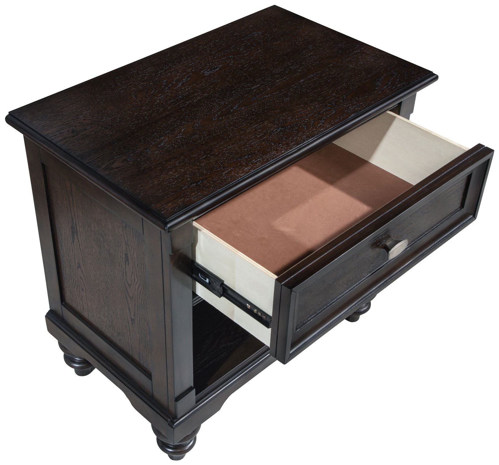 Andover 1-drawer Nightstand Bedside Table Dark Oak - Image 11