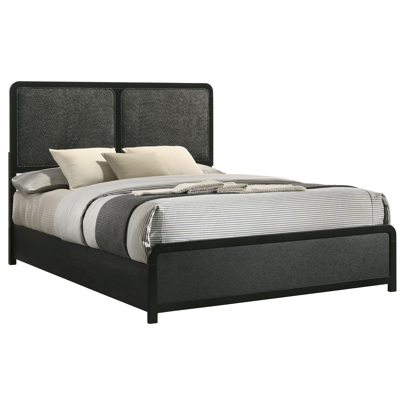Cavelle 51-inch Upholstered Queen Bed Black - Image 3