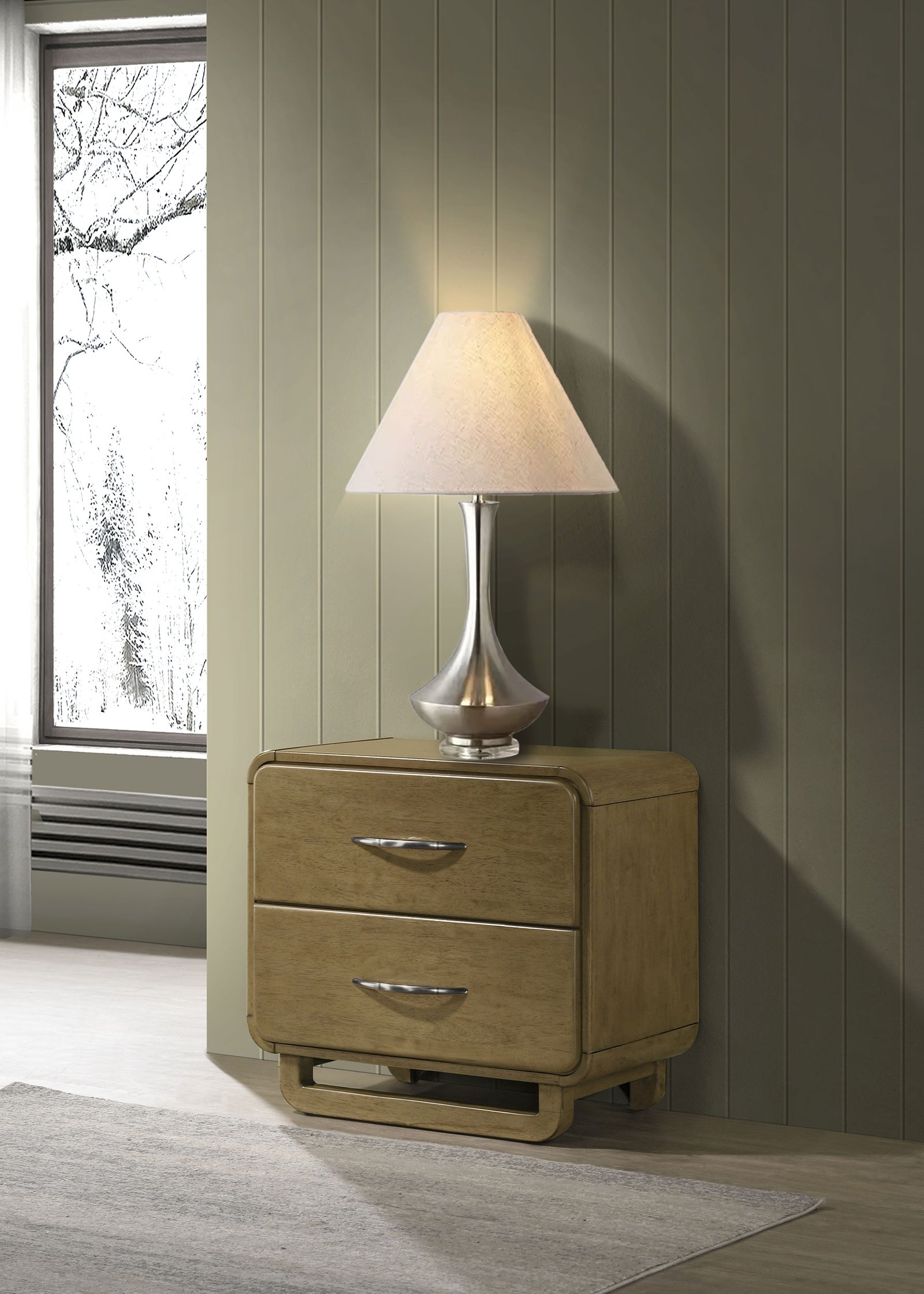 Amsbury 2-drawer Nightstand Bedside Table Nutmeg - Image 2