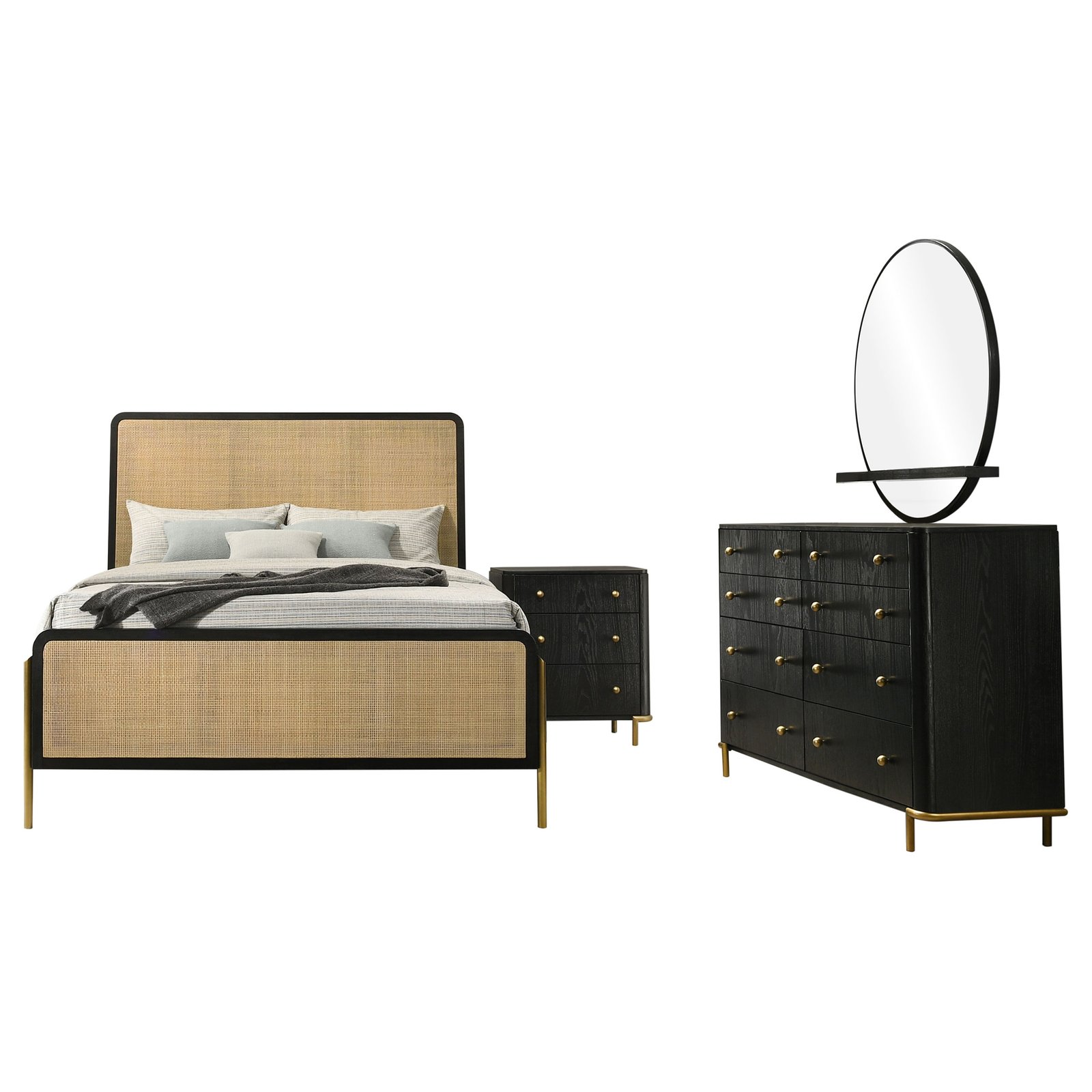 Arini 4-piece California King Bedroom Set Black and Natural - Image 2