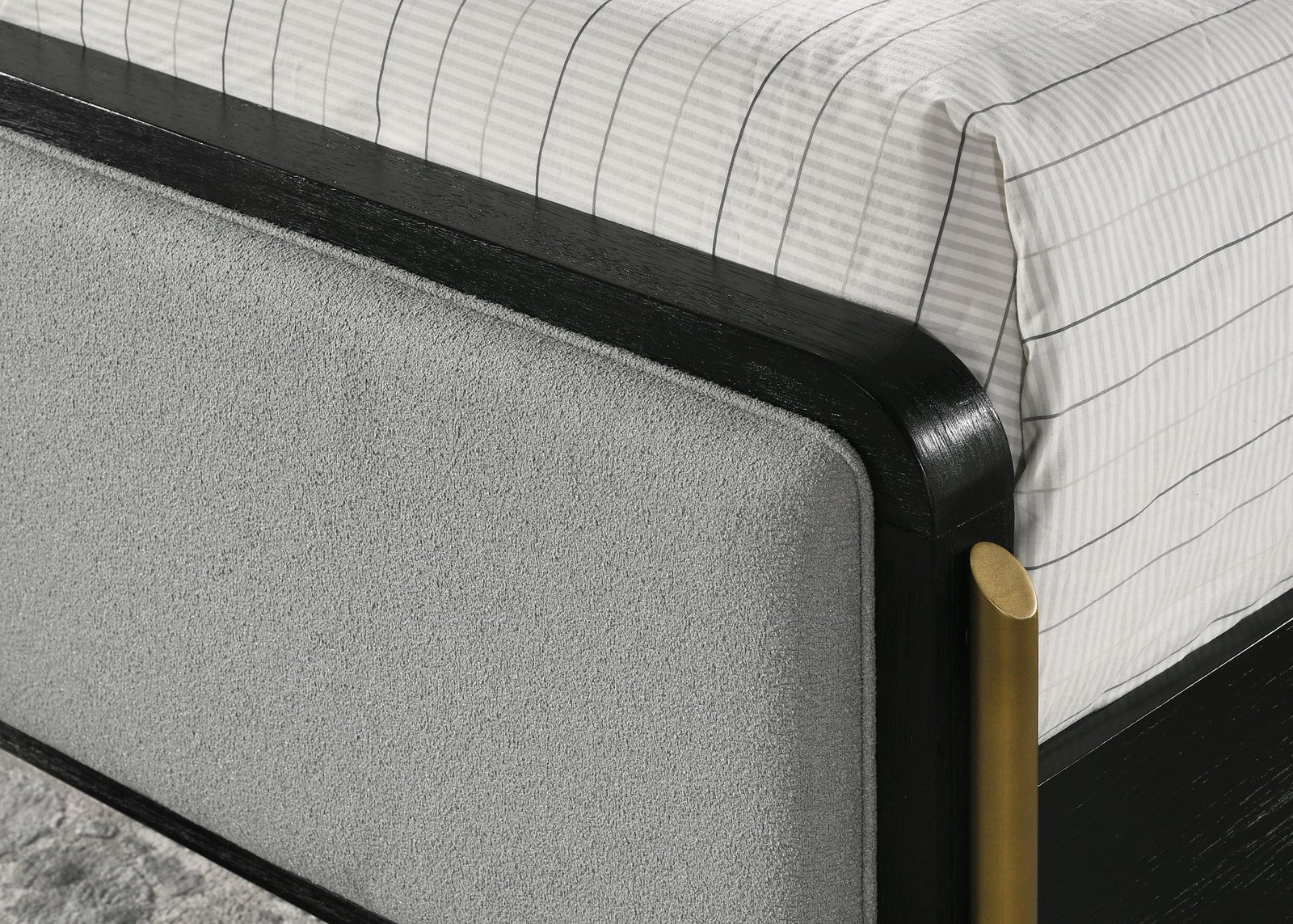 Arini Upholstered Queen Panel Bed Black and Grey - Image 6