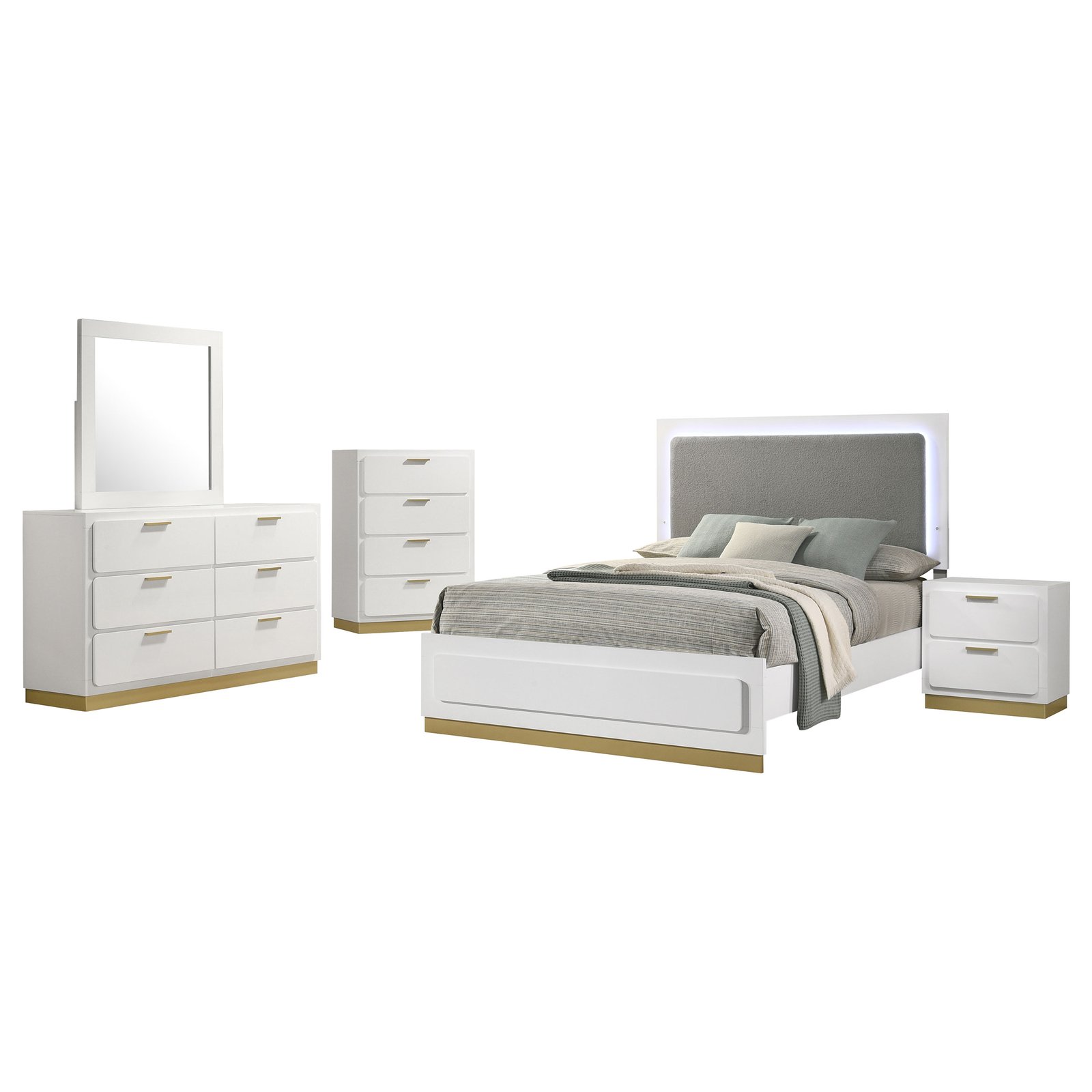 Caraway 5-piece Eastern King Bedroom Set White - Image 2
