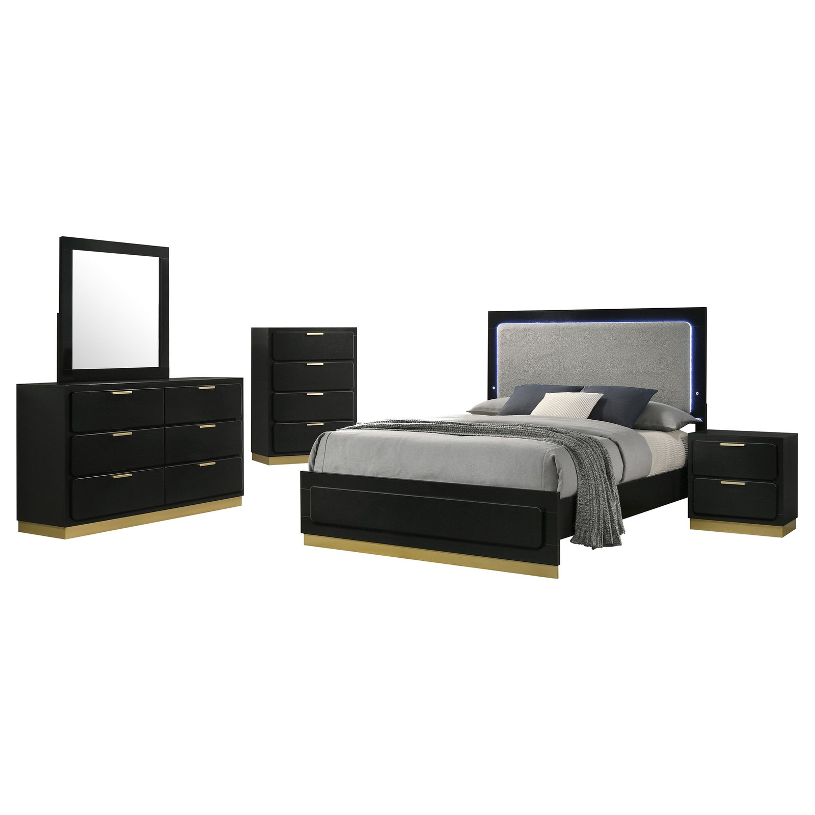 Caraway 5-piece Eastern King Bedroom Set Black - Image 2