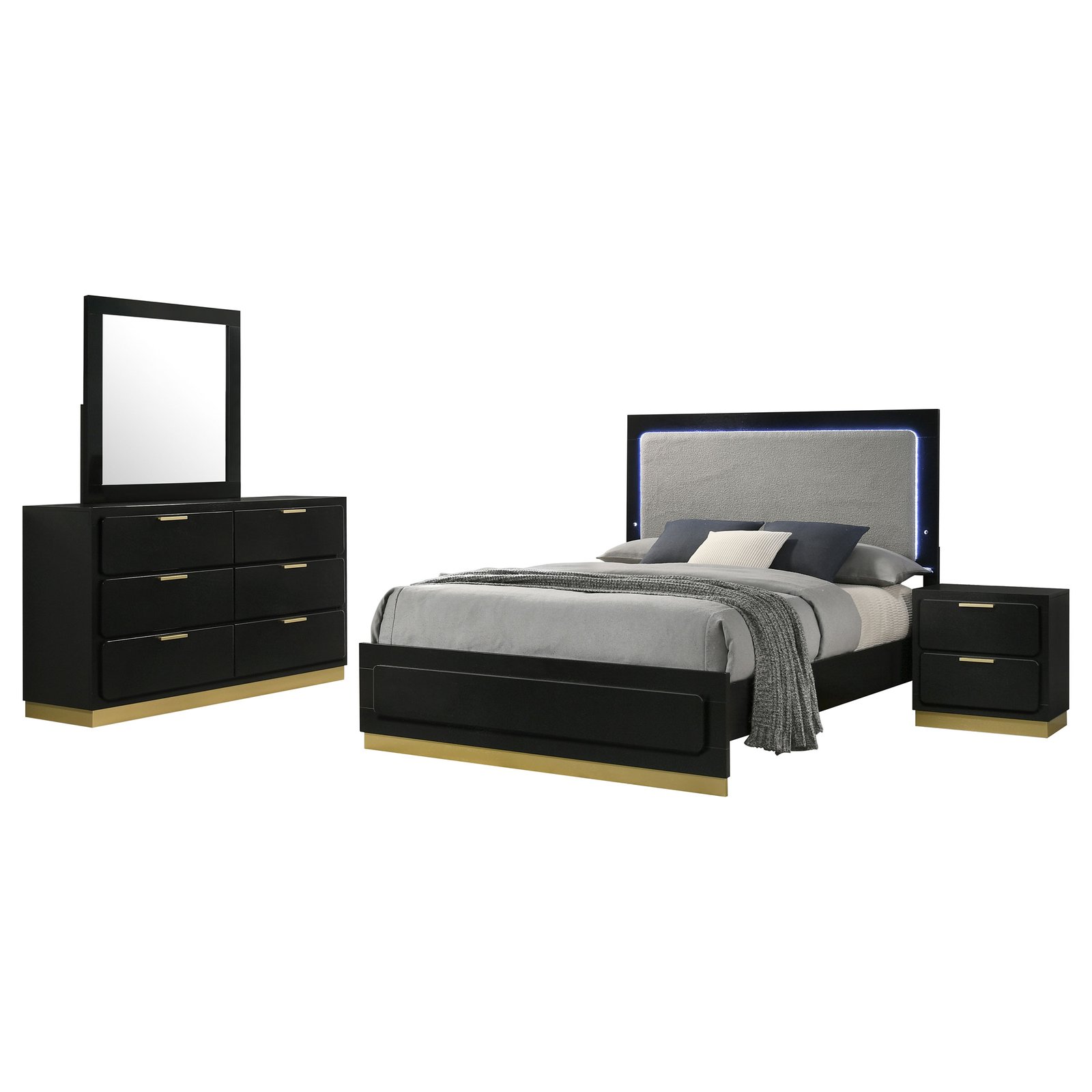 Caraway 4-piece California King Bedroom Set Black - Image 2