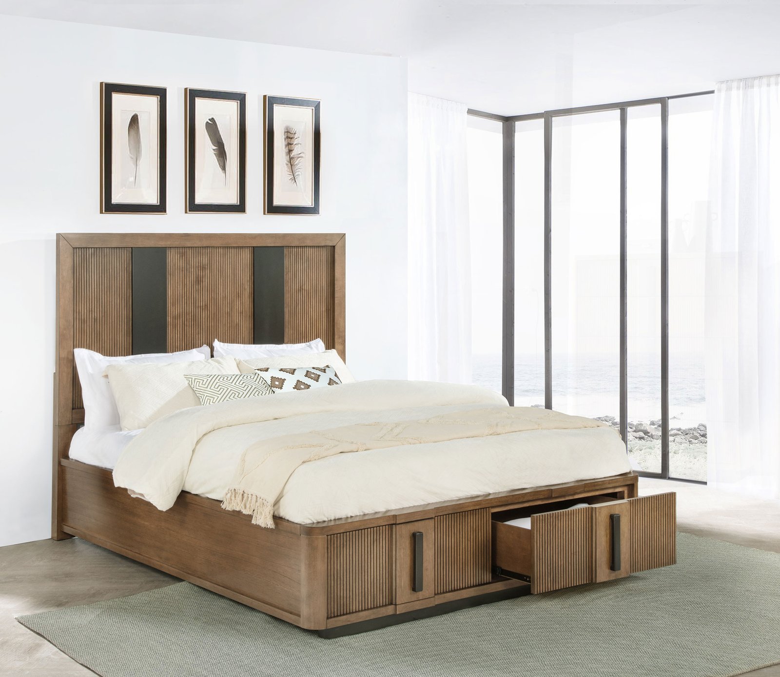 Terrace 2-drawer Eastern King Storage Bed Ash Brown - Image 2