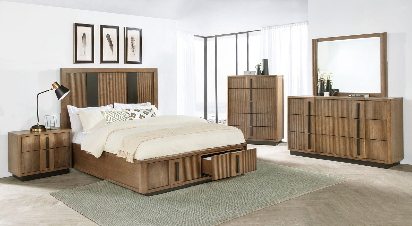 Terrace 2-drawer Eastern King Storage Bed Ash Brown - Image 8