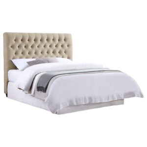 Chloe Upholstered Full Panel Headboard Oatmeal