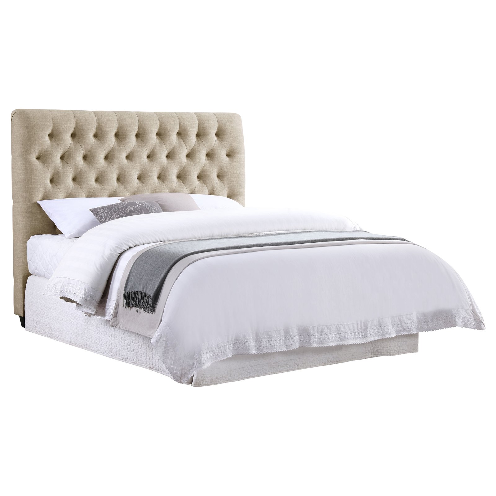 Chloe Upholstered Full Panel Headboard Oatmeal