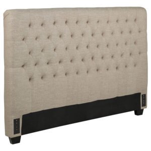 Chloe Upholstered California King Panel Headboard Oatmeal