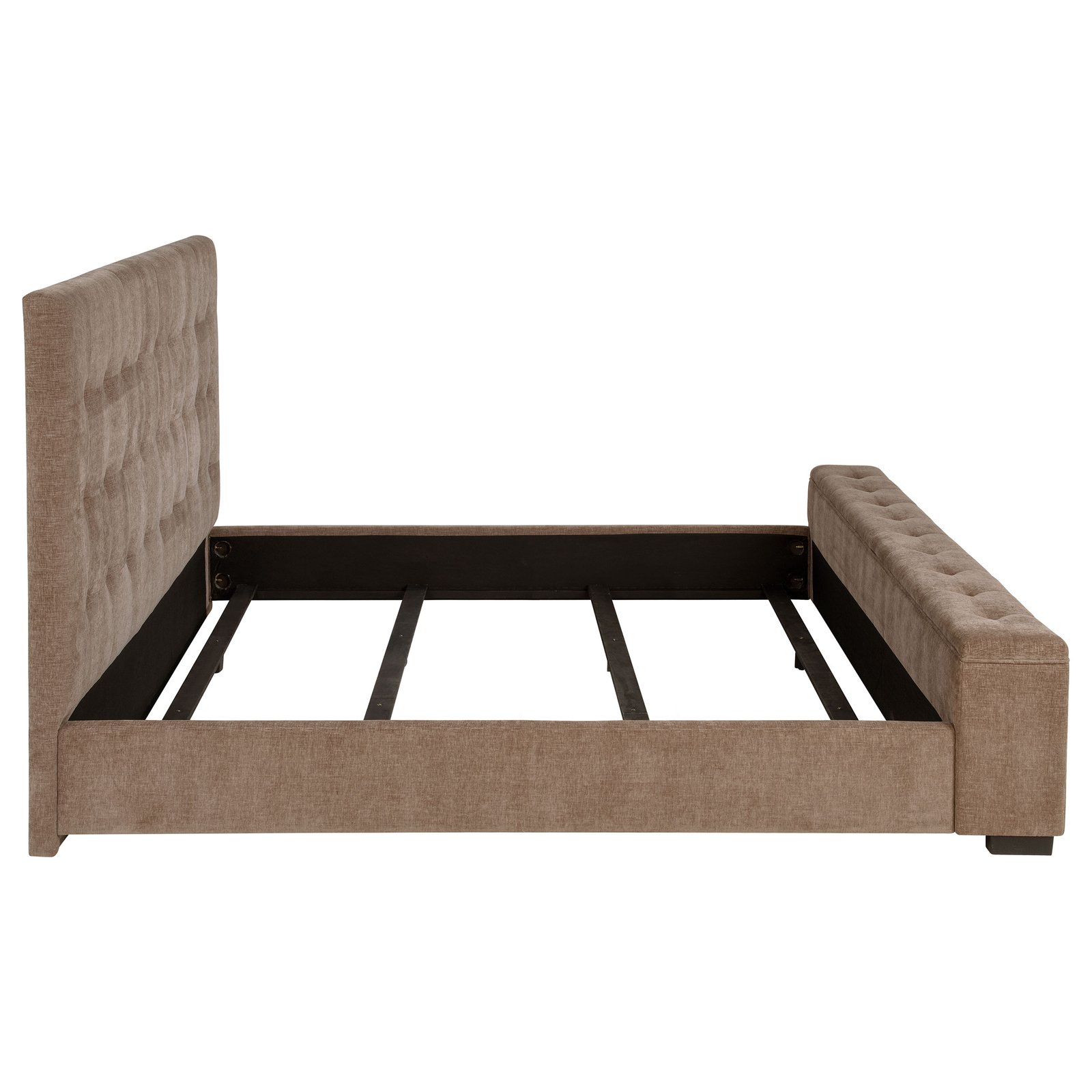 Senna Upholstered Queen Audio Flame Visualizer Bed Brown - Image 6