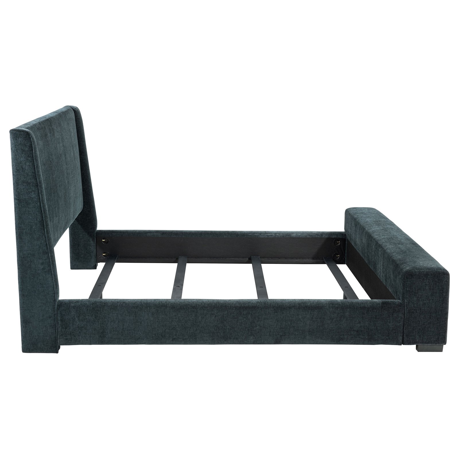 Preston Upholstered Queen Audio Flame Visualizer Bed Dark Blue - Image 6