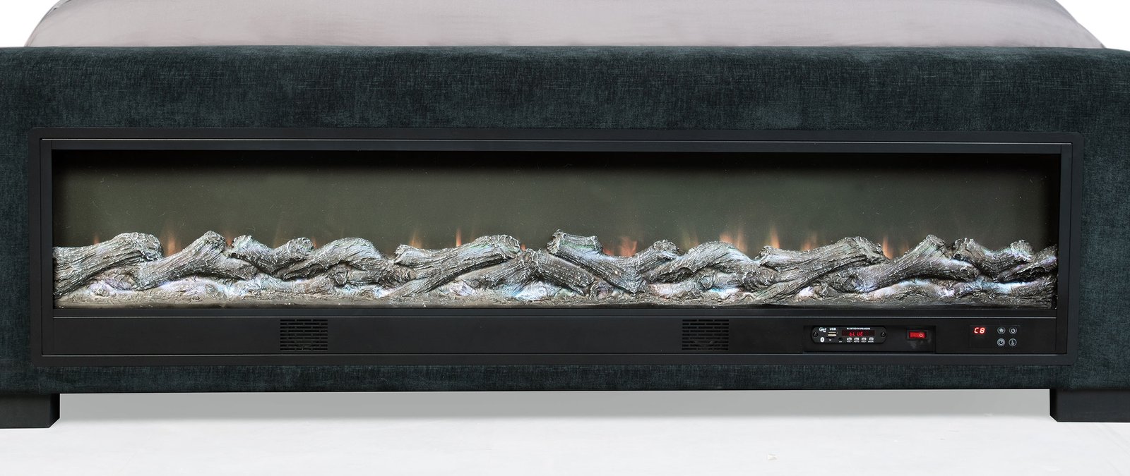 Preston Upholstered Queen Audio Flame Visualizer Bed Dark Blue - Image 8