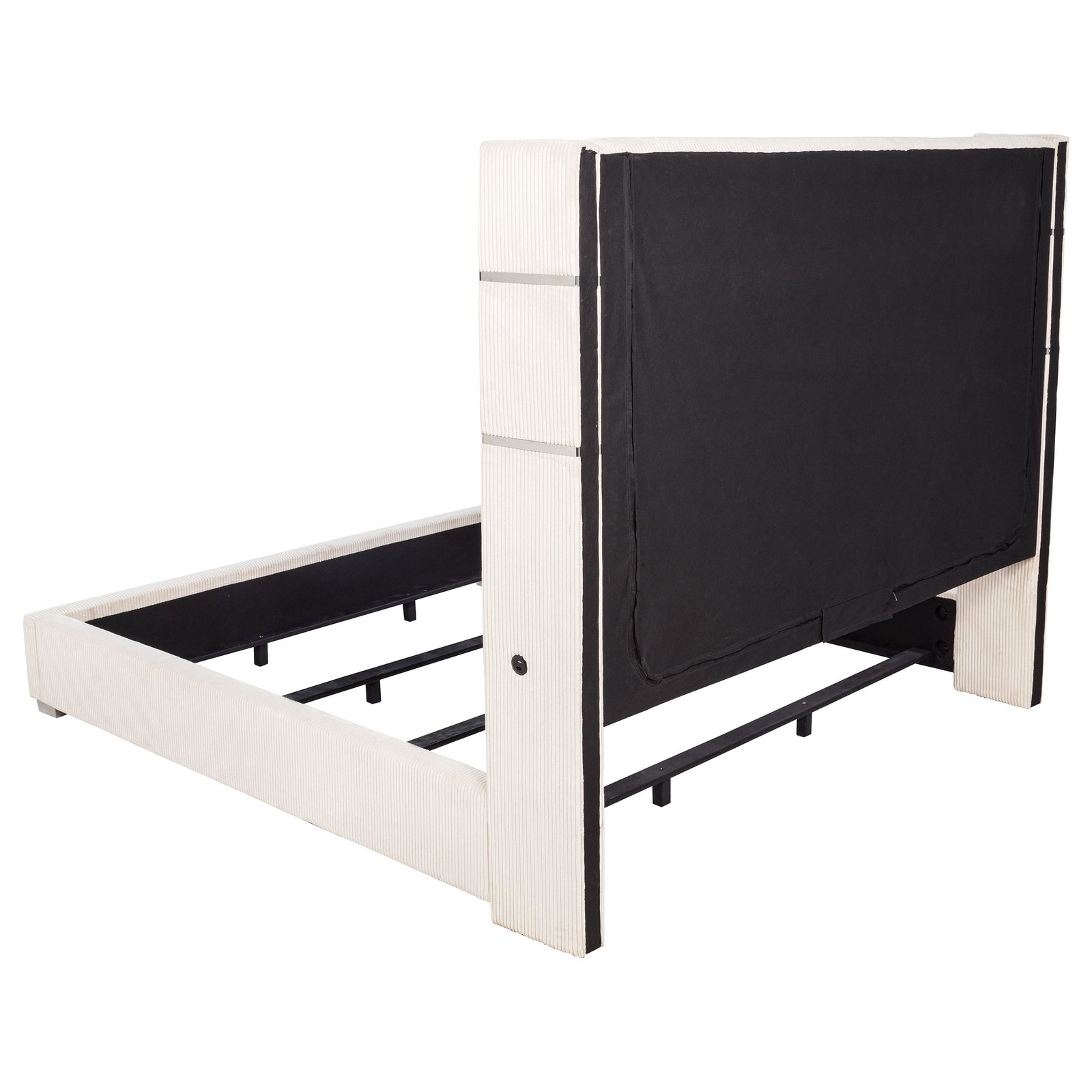 Tisdall Upholstered Eastern King Flame Visualizer Bed Cream - Image 5