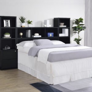Westpark 3-piece Queen Bedroom Set Bookcase Headboard Black