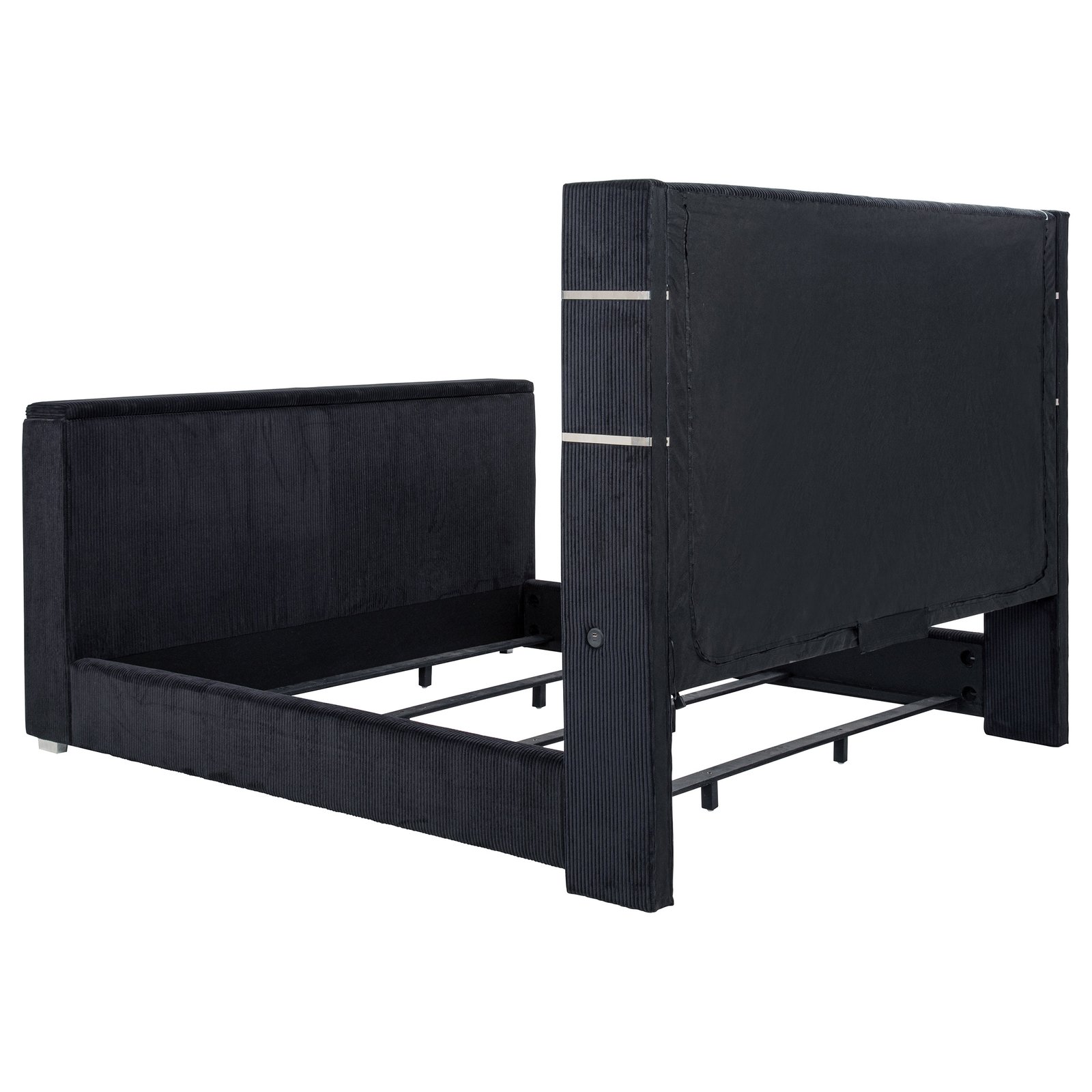 Tisdall Eastern King Flame Visualizer Wingback TV Bed Black - Image 7