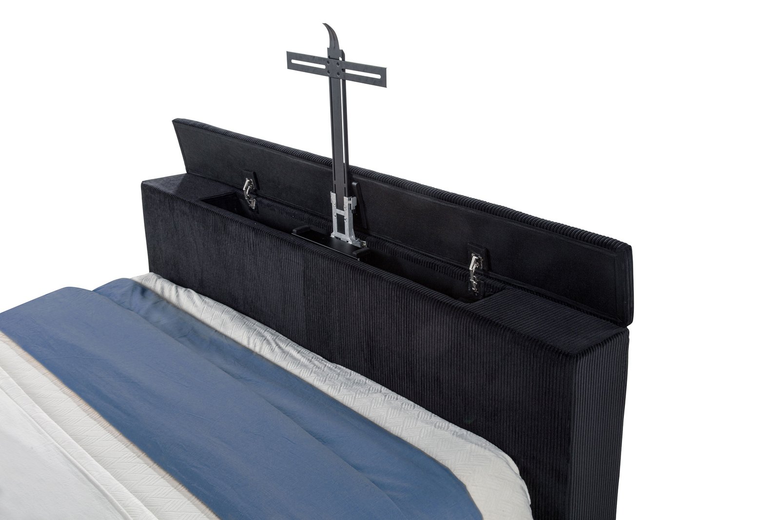 Tisdall Eastern King Flame Visualizer Wingback TV Bed Black - Image 11